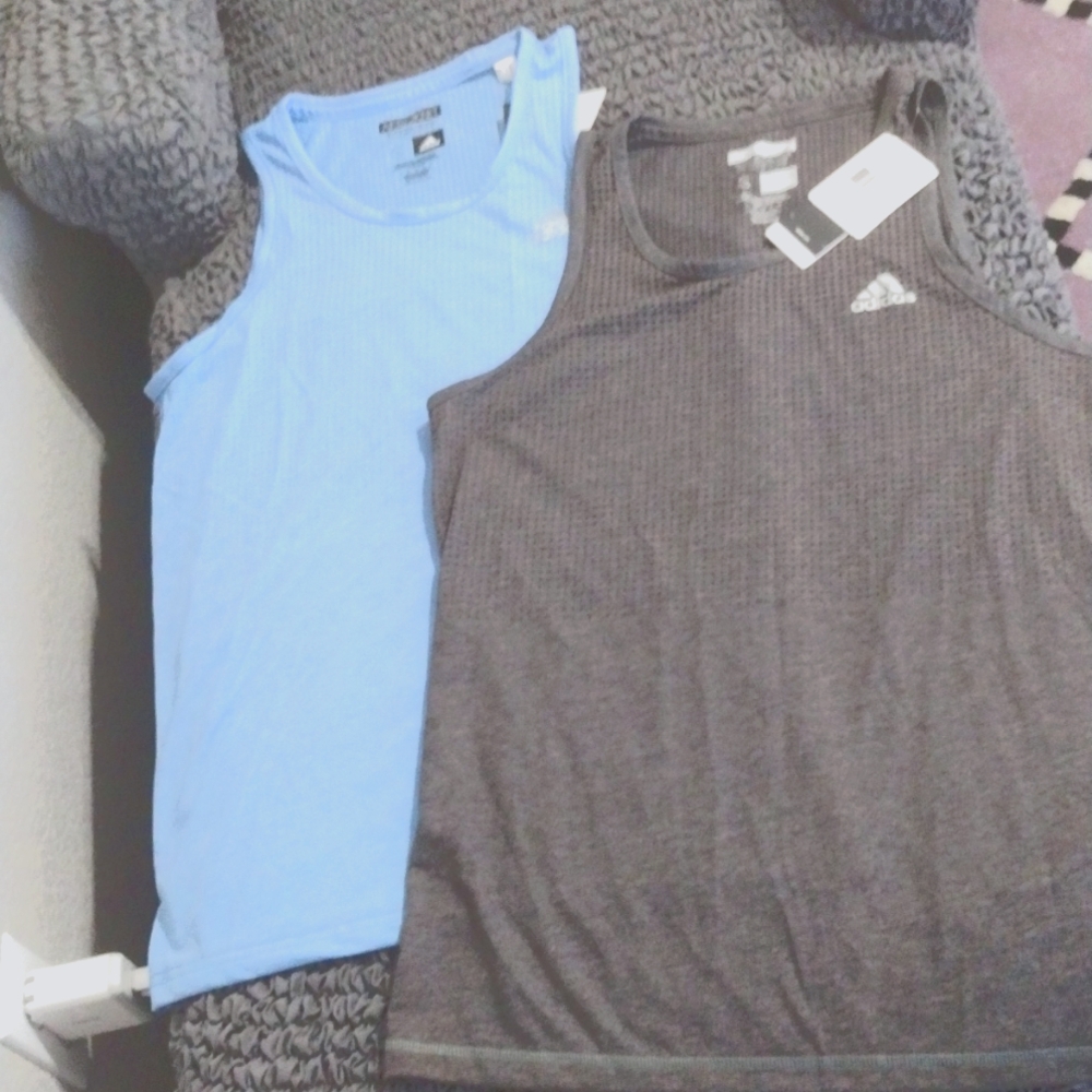 Set of Two Men's Adidas Aeroknit Tanks